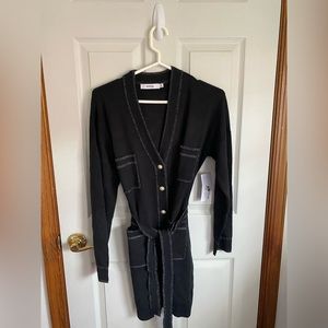 BNWT JustFab Black Cardigan Dress with belt